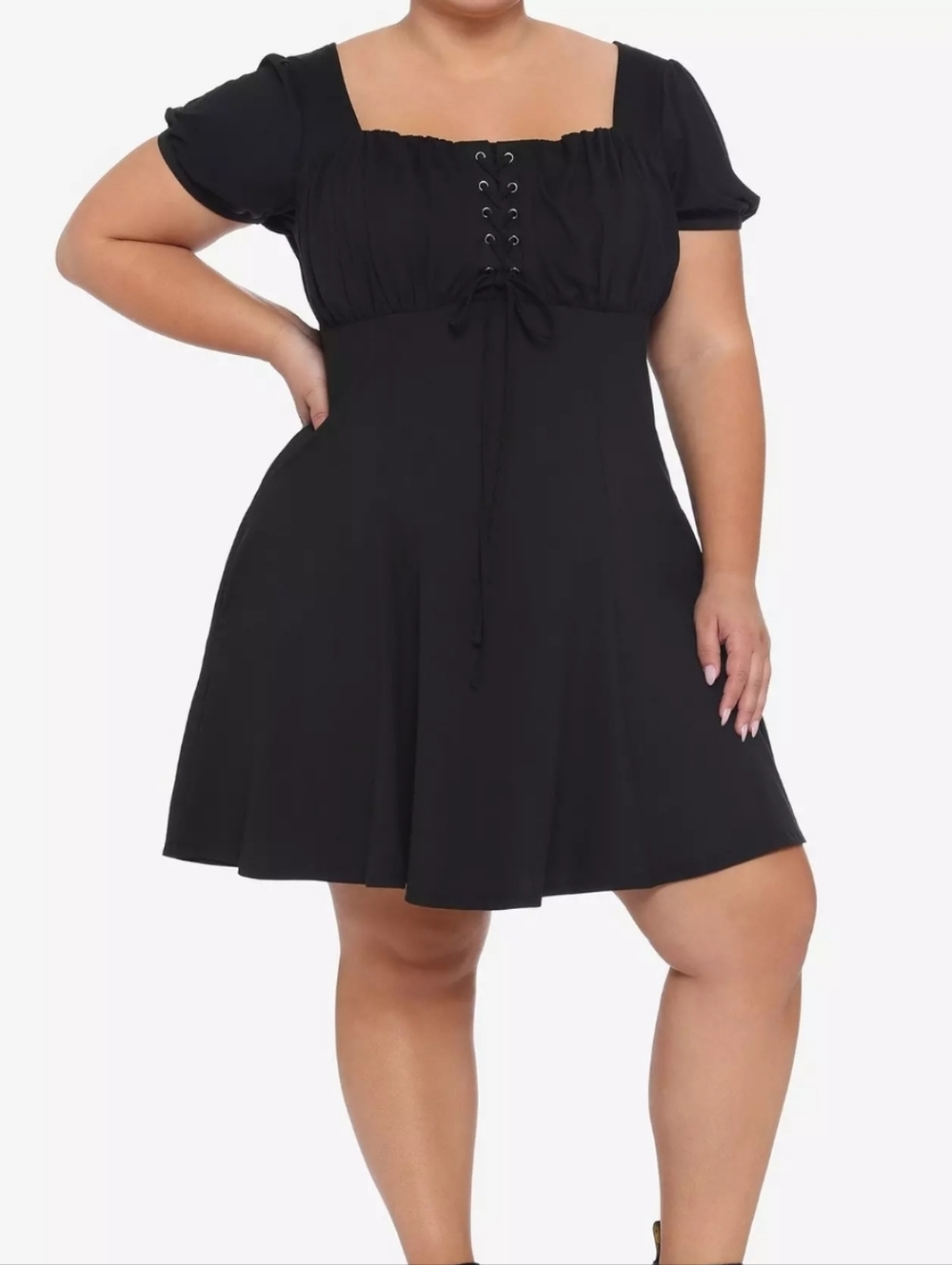 Hot Topic XXL lace front whimsygoth goth emo alternative square neck mini dress
